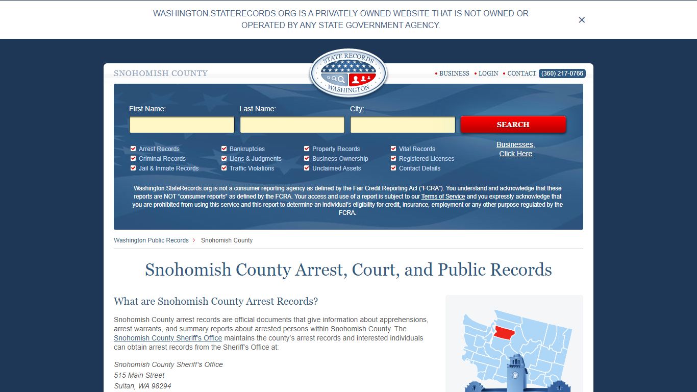 Snohomish County Arrest, Court, and Public Records