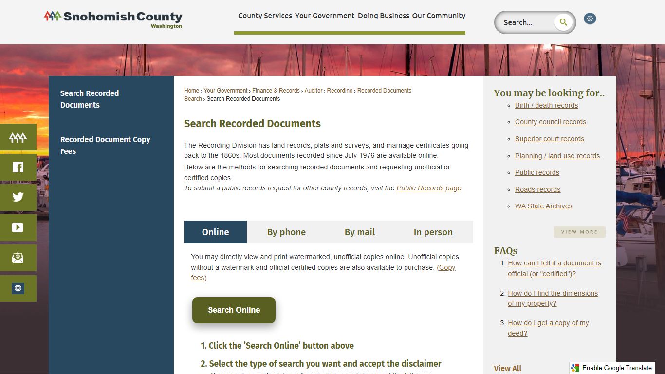 Search Recorded Documents | Snohomish County, WA - Official Website